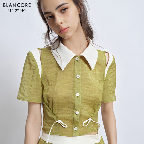 theredthread S bicolor layered tops❸ THEREDTHREAD / ザレッドスレッド】S bicolor layered tops