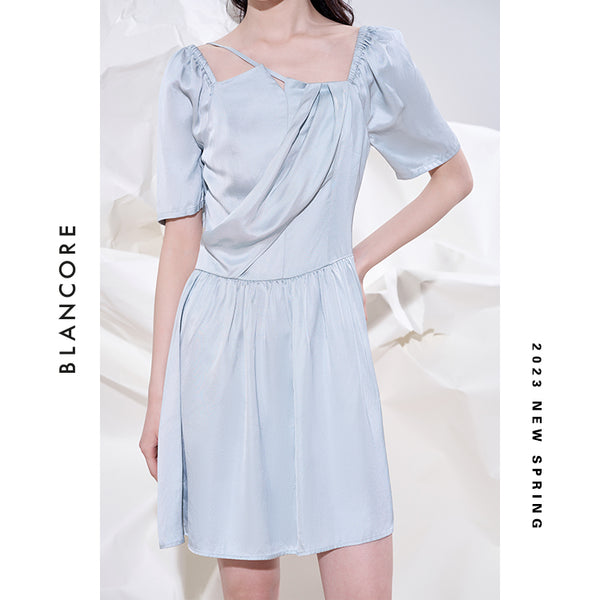 Wrap Front Ruched Dress