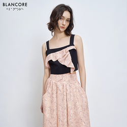 color block ruffled cami top