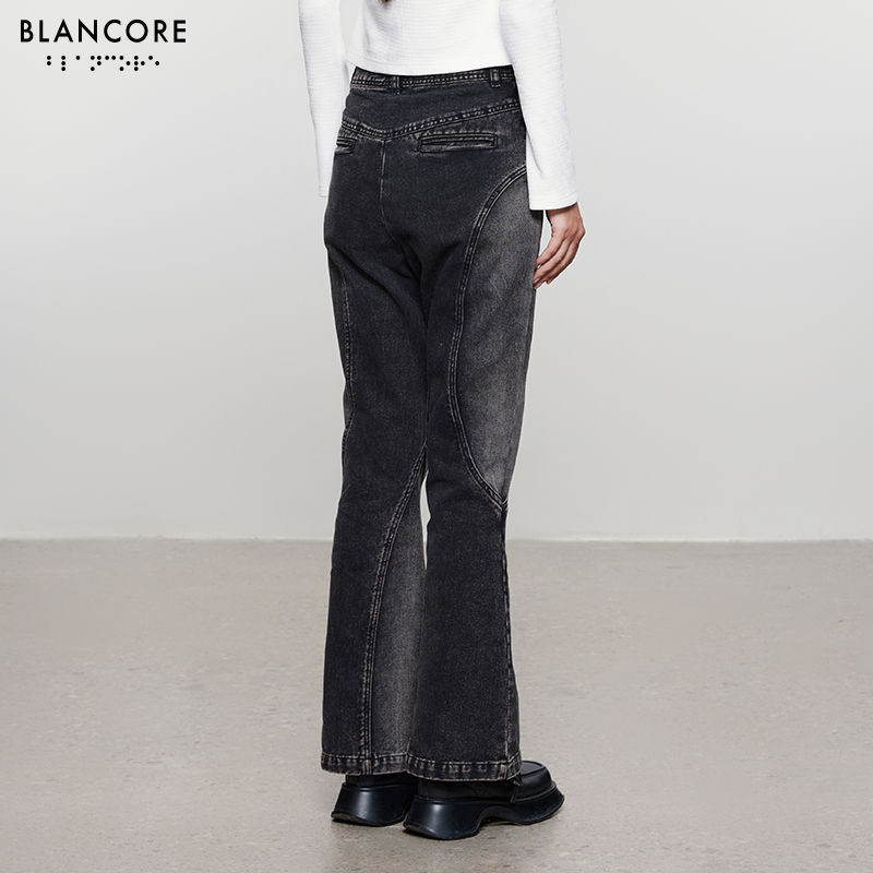 deconstructed cut out jeans