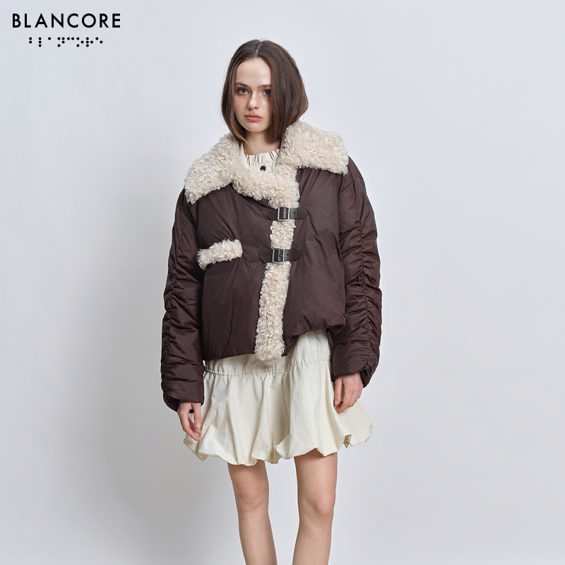 Fur-trimmed down jacket