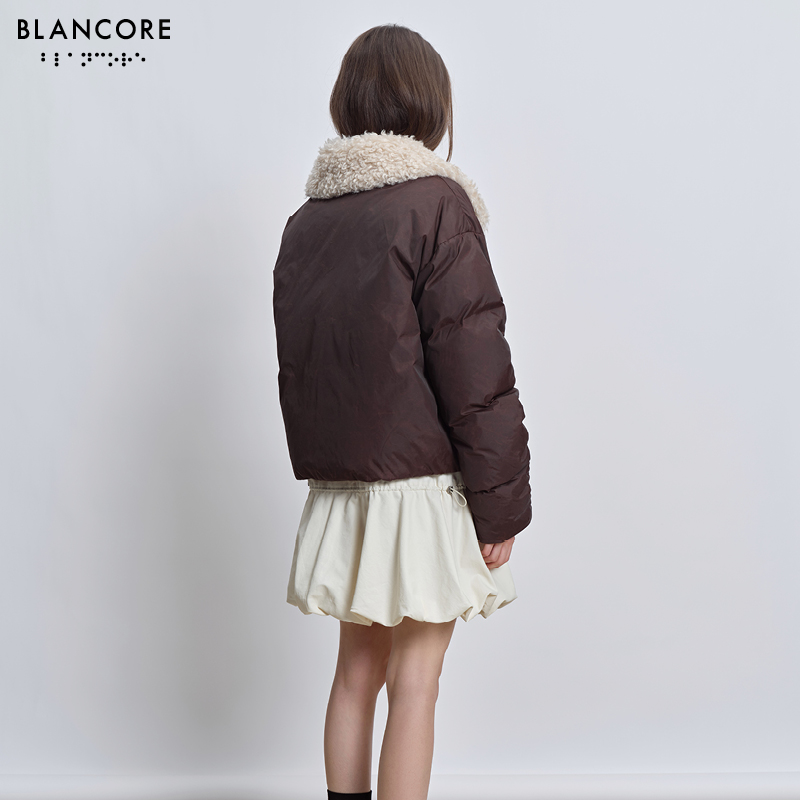Fur-trimmed down jacket