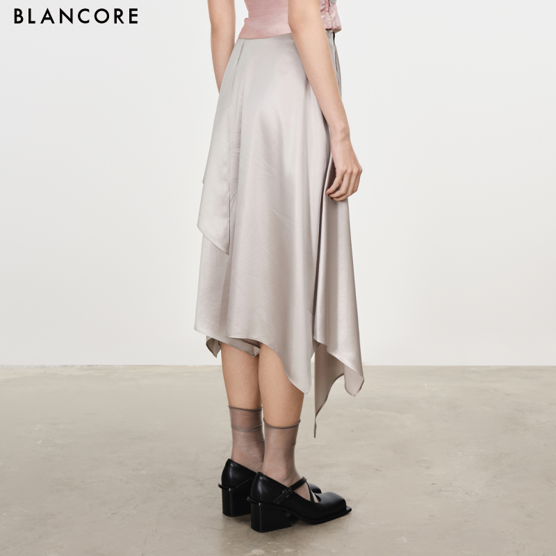 deconstructed  asymmetrical midi skirt