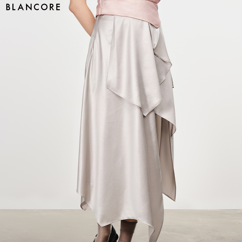 deconstructed  asymmetrical midi skirt