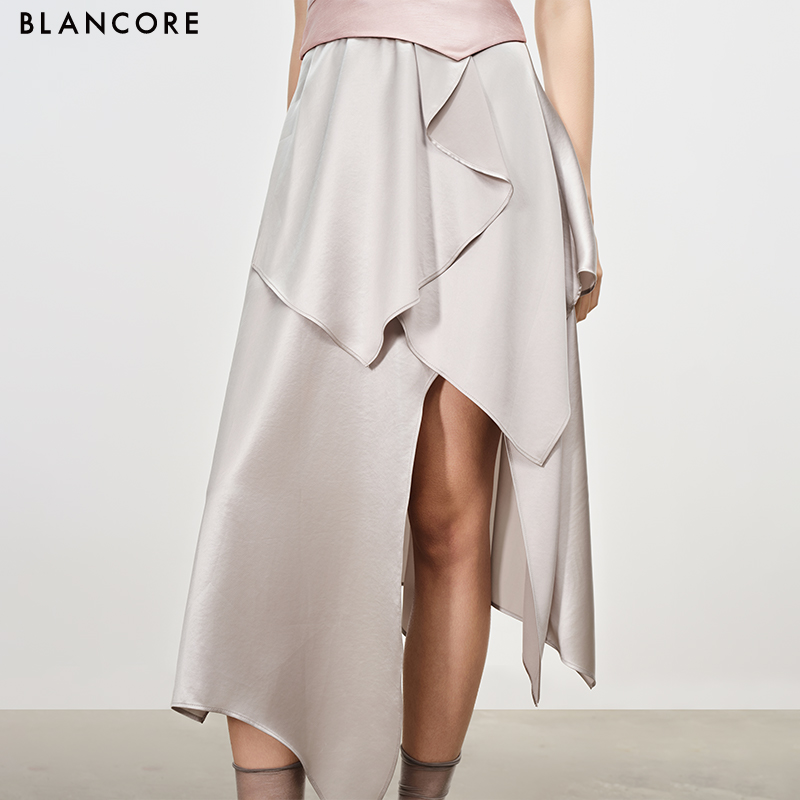 deconstructed  asymmetrical midi skirt