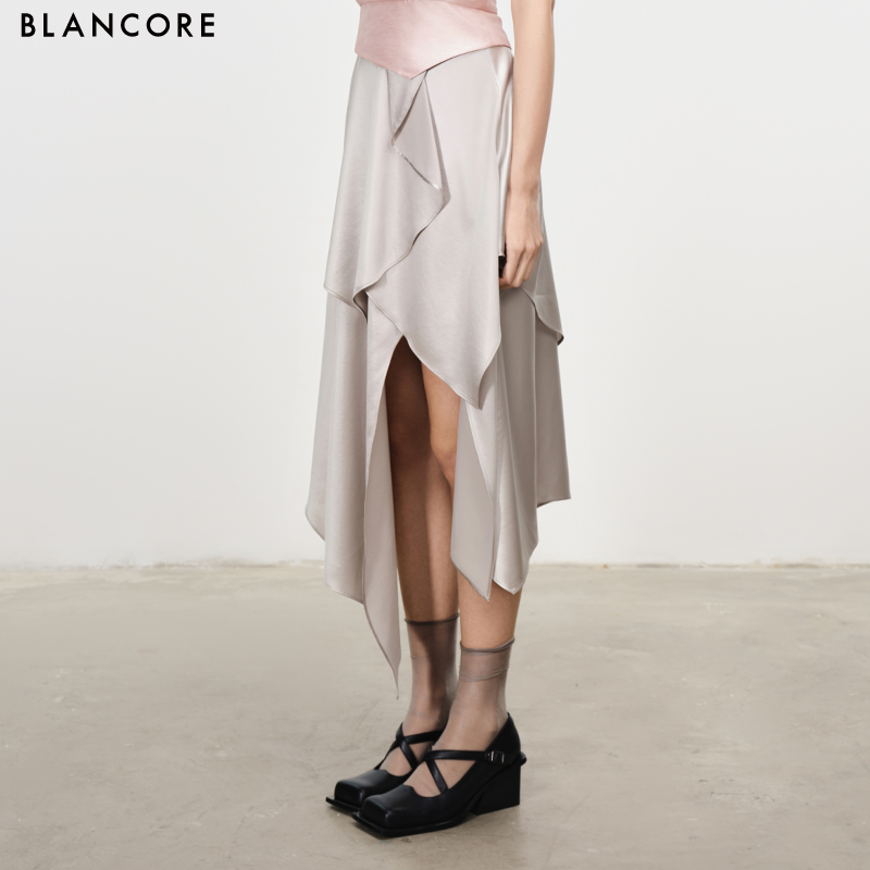 deconstructed  asymmetrical midi skirt