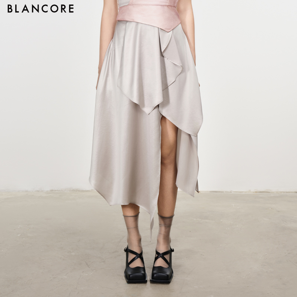 deconstructed  asymmetrical midi skirt