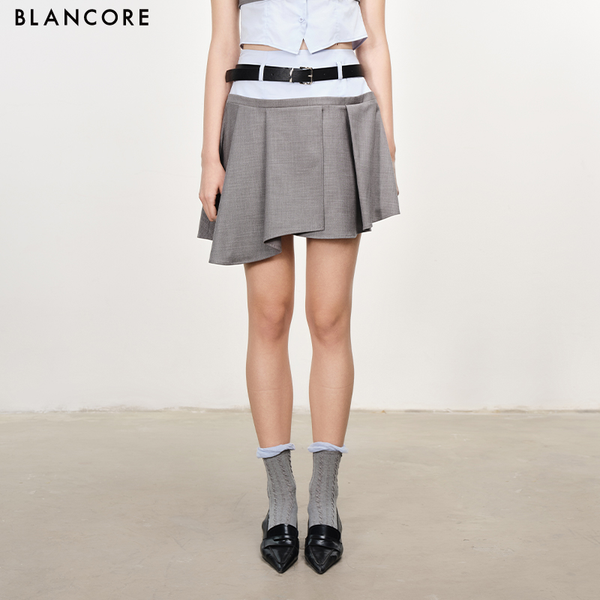 fake 2-piece pleated skirst