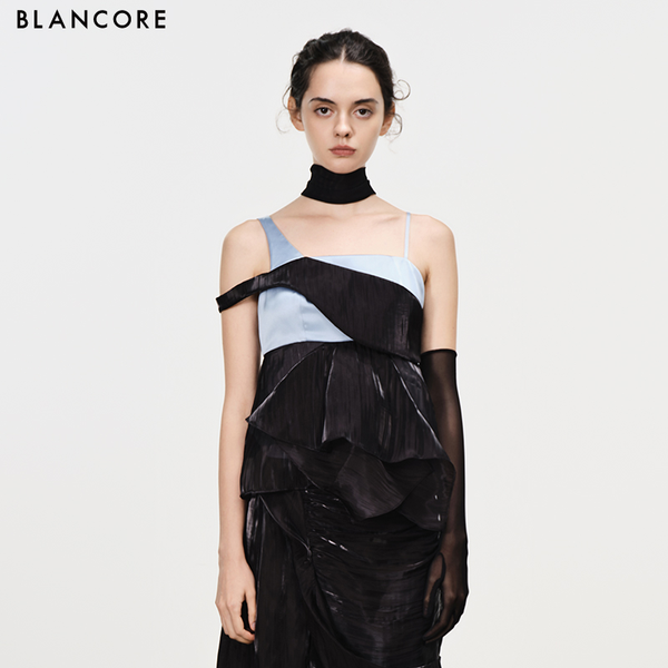 color block deconstructed cami top