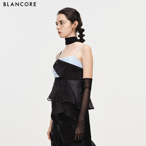 color block deconstructed cami top