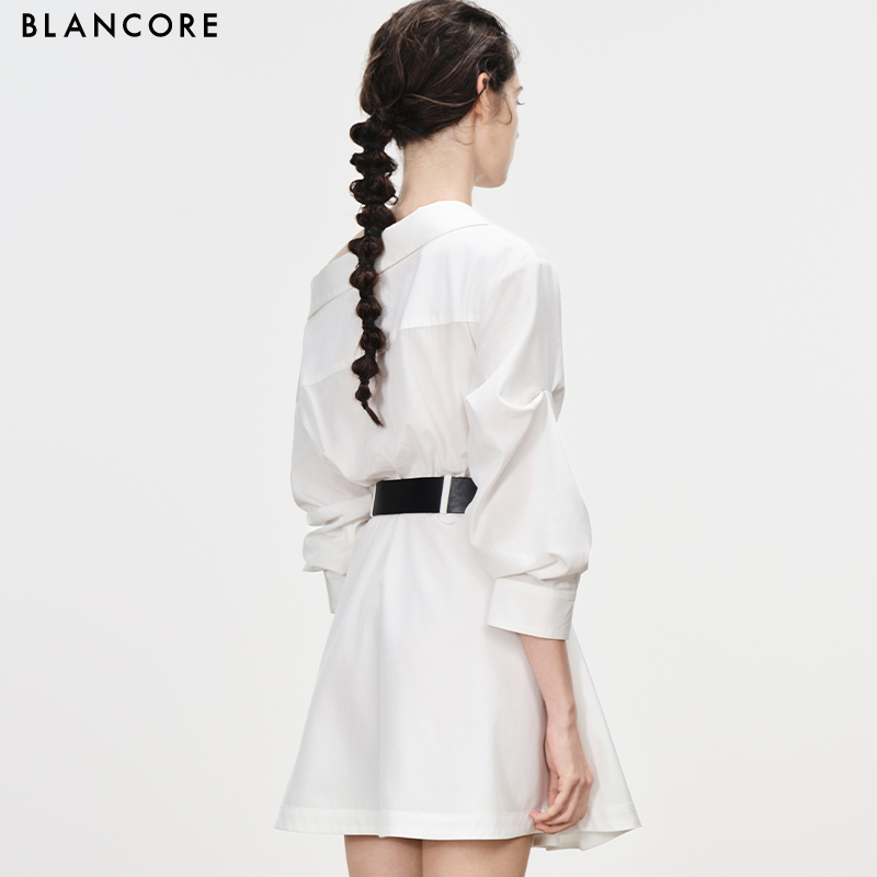 dual wear off shoulder shirt dress