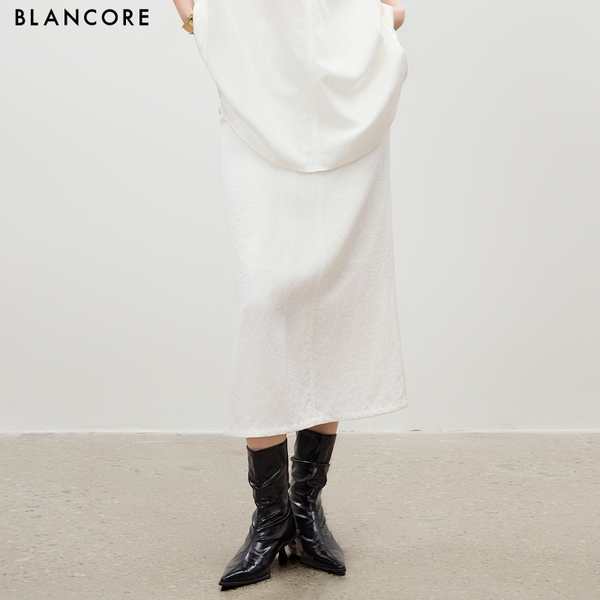Silk Panel Midi Skirt