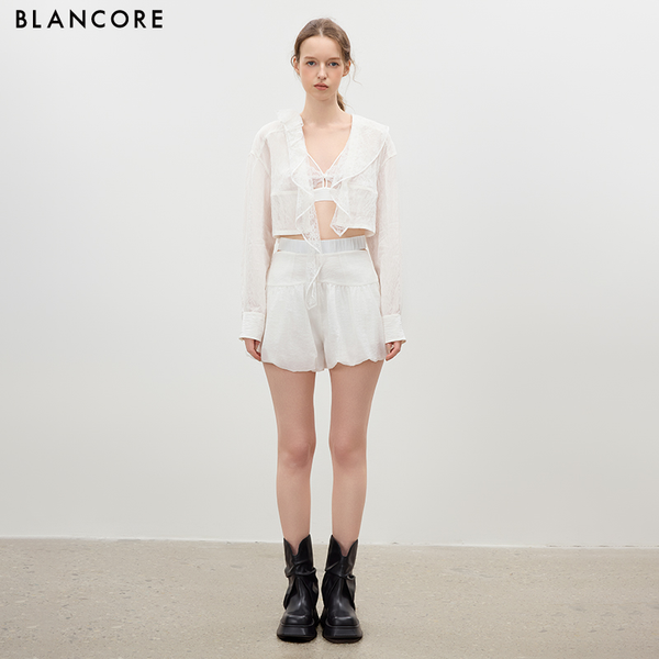 Cut-Out Balloon Shorts