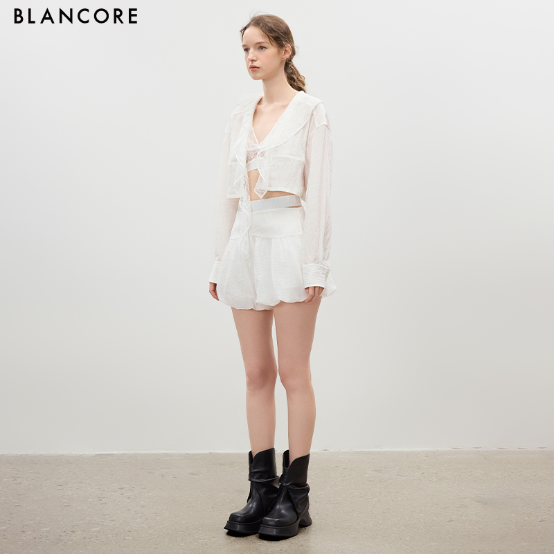 Cut-Out Balloon Shorts