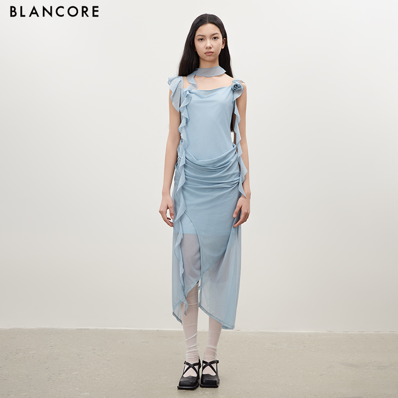 Double-Layer Draped Dress