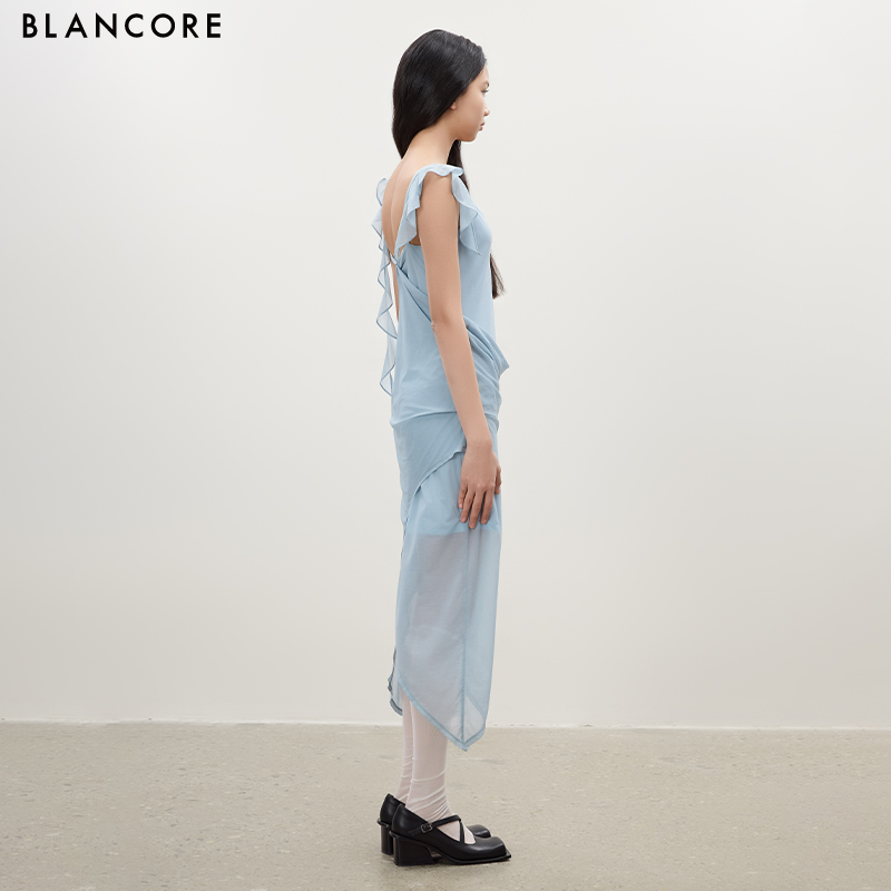 Double-Layer Draped Dress