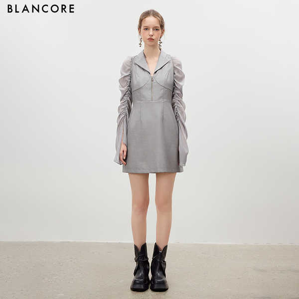 Zippered Blazer Dress
