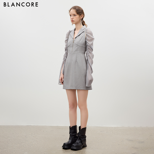 Zippered Blazer Dress