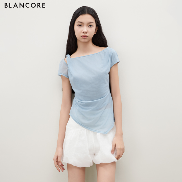Double-Layer Draped Top