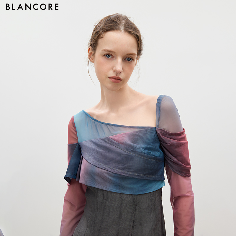 Stretch Printed Color-Block Dress