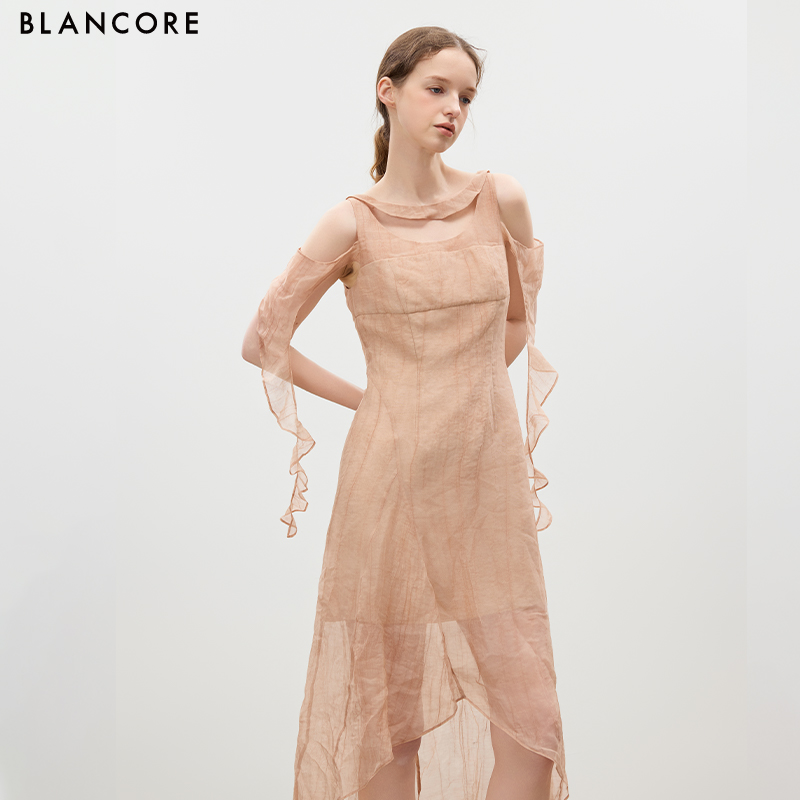 Ruffled Multi-Layered Ribbon Dress