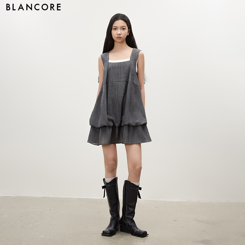 Tank Top Bubble Hem Mini Dress