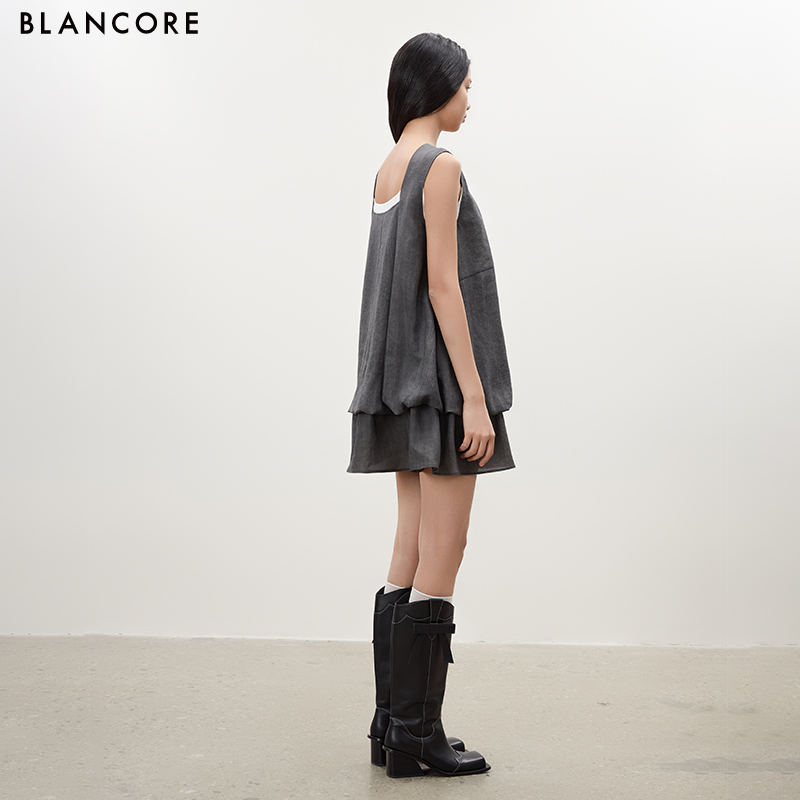 Tank Top Bubble Hem Mini Dress