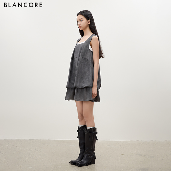 Tank Top Bubble Hem Mini Dress