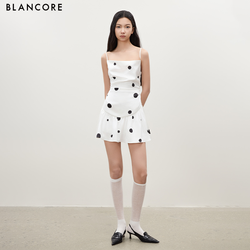 Polka Dot Backless Mini Skirt