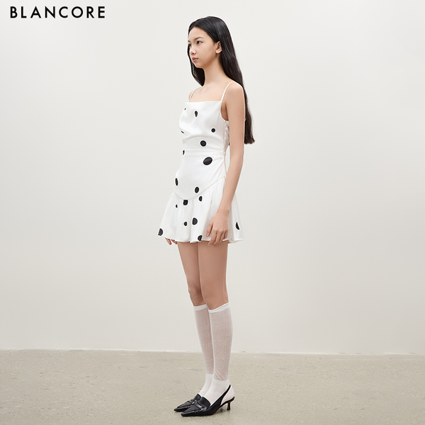 Polka Dot Backless Mini Skirt