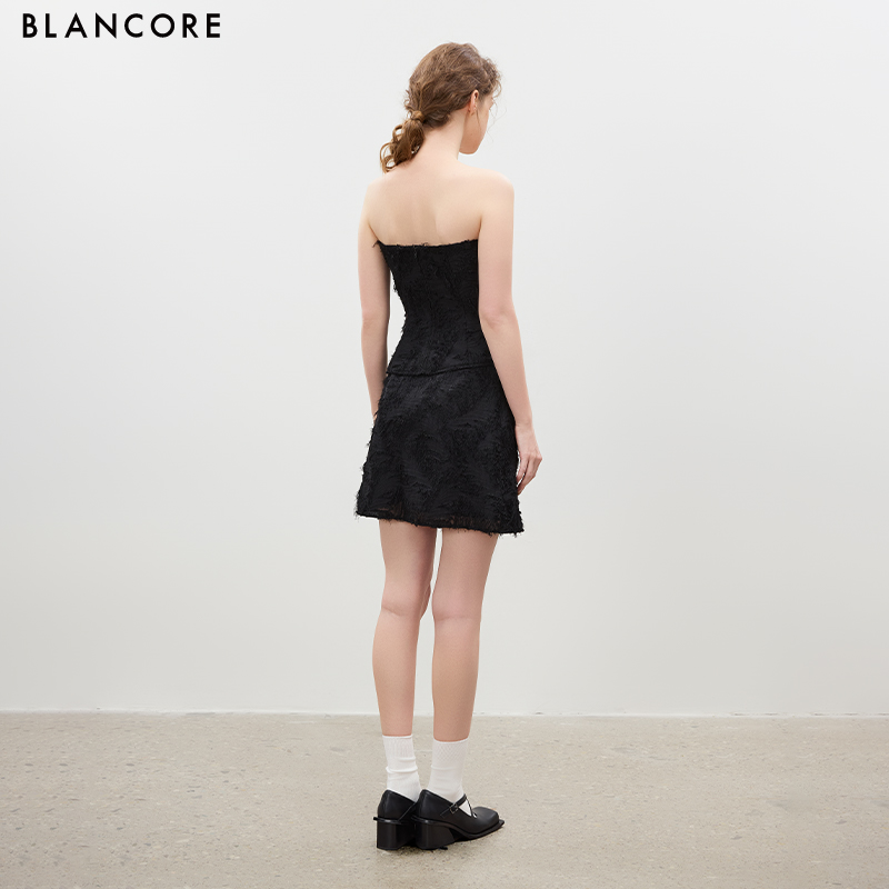 Pleated Decorated Midi Flared Skirt