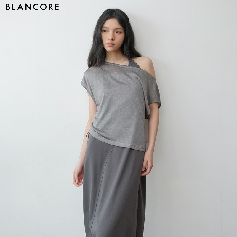 Two-Piece Knit Halter Dress with Cover-Up