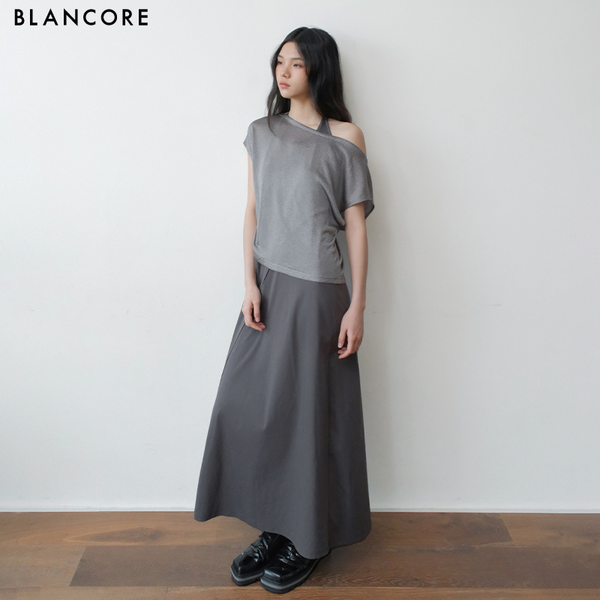 Two-Piece Knit Halter Dress with Cover-Up