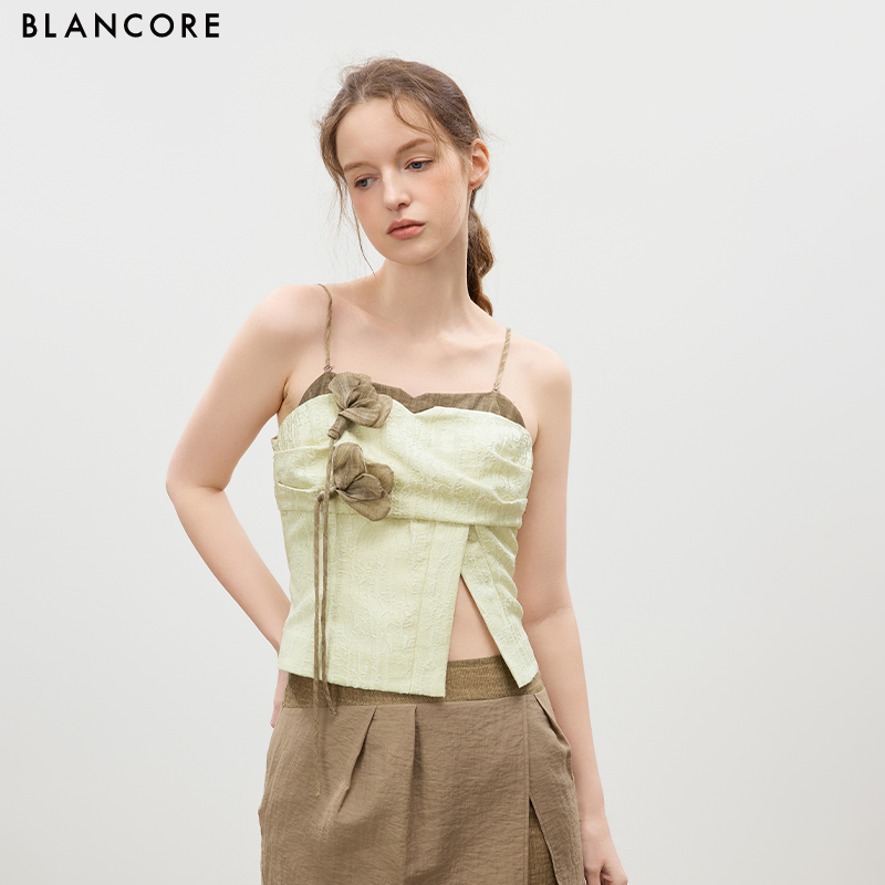 Floral Applique Bandeau Top