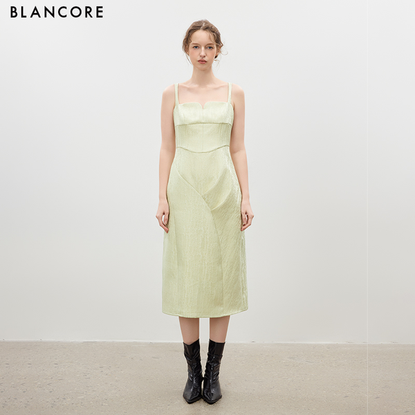 Herringbone Ruched Waist Dres