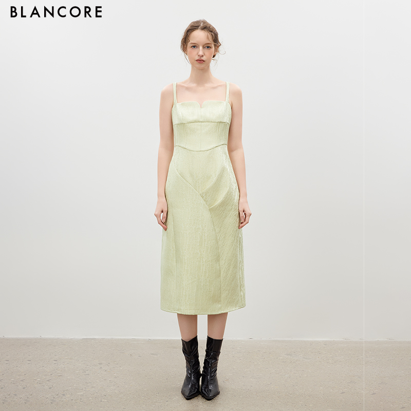 Herringbone Ruched Waist Dres