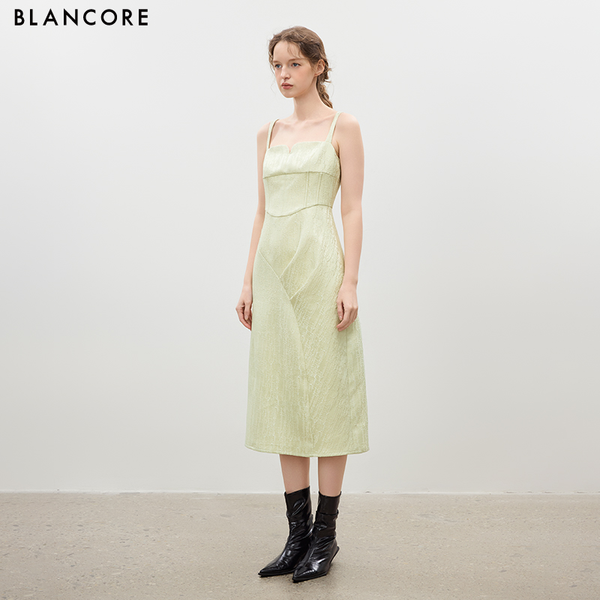 Herringbone Ruched Waist Dres