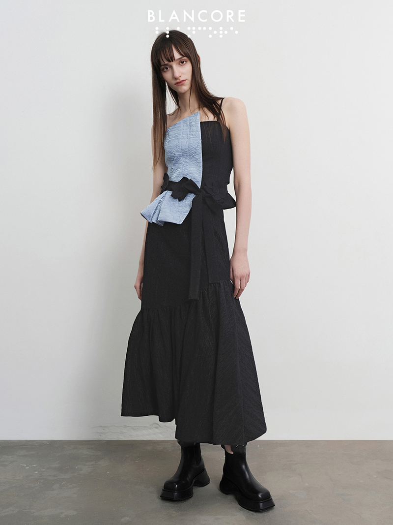 asymmetrical ruched umbrella skirt