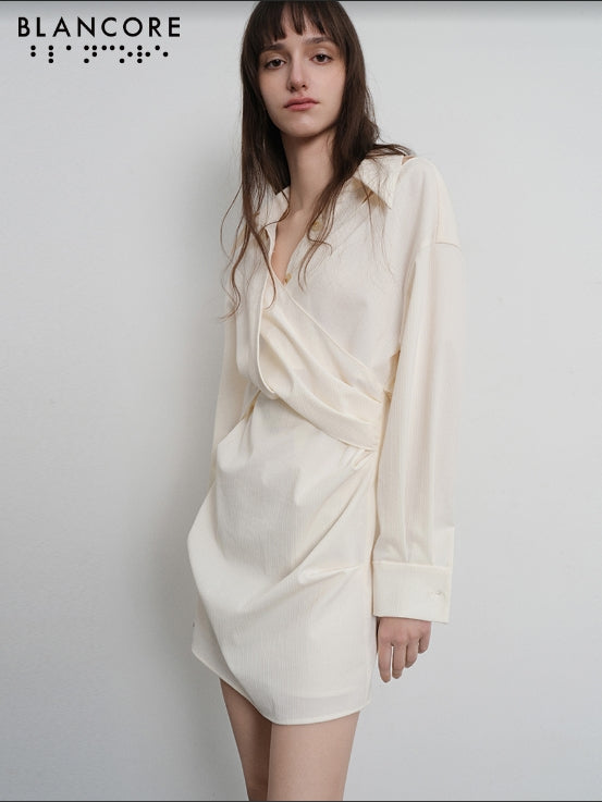 Twisted deconstructed shirt dress