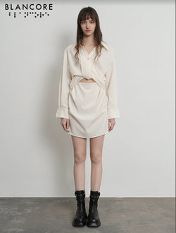Twisted deconstructed shirt dress