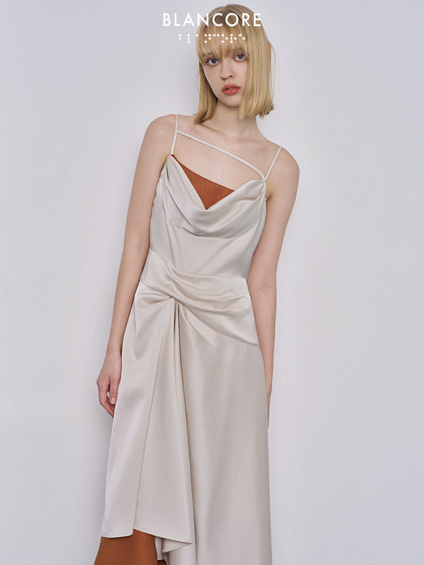 cowl-neck midi cami dress