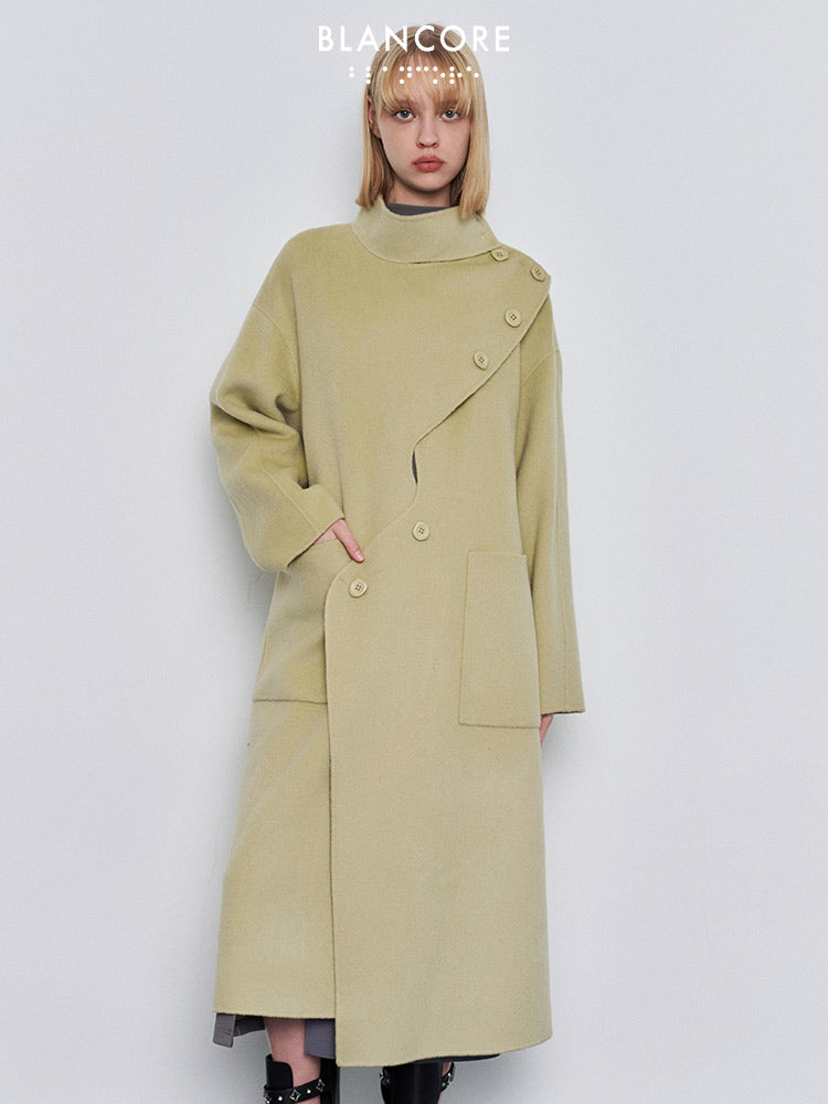 wrap placket coat