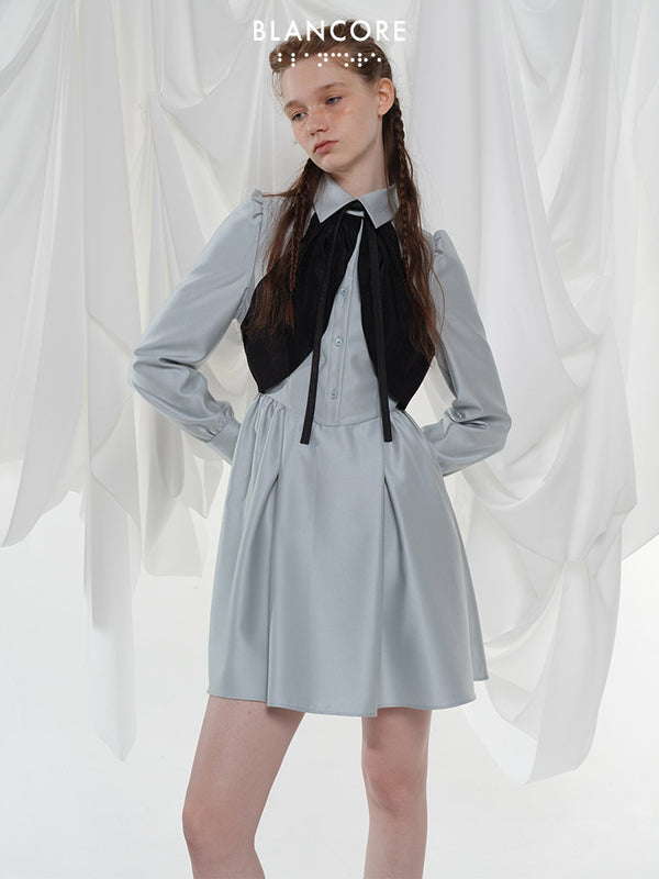 Color block shirt dress