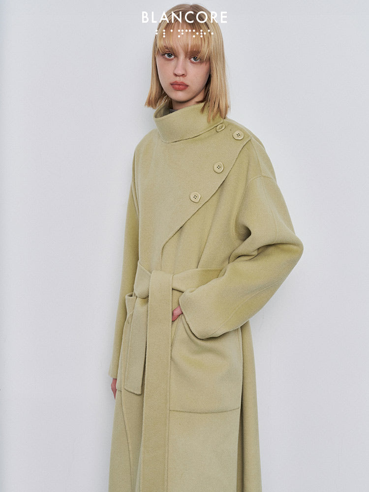 wrap placket coat