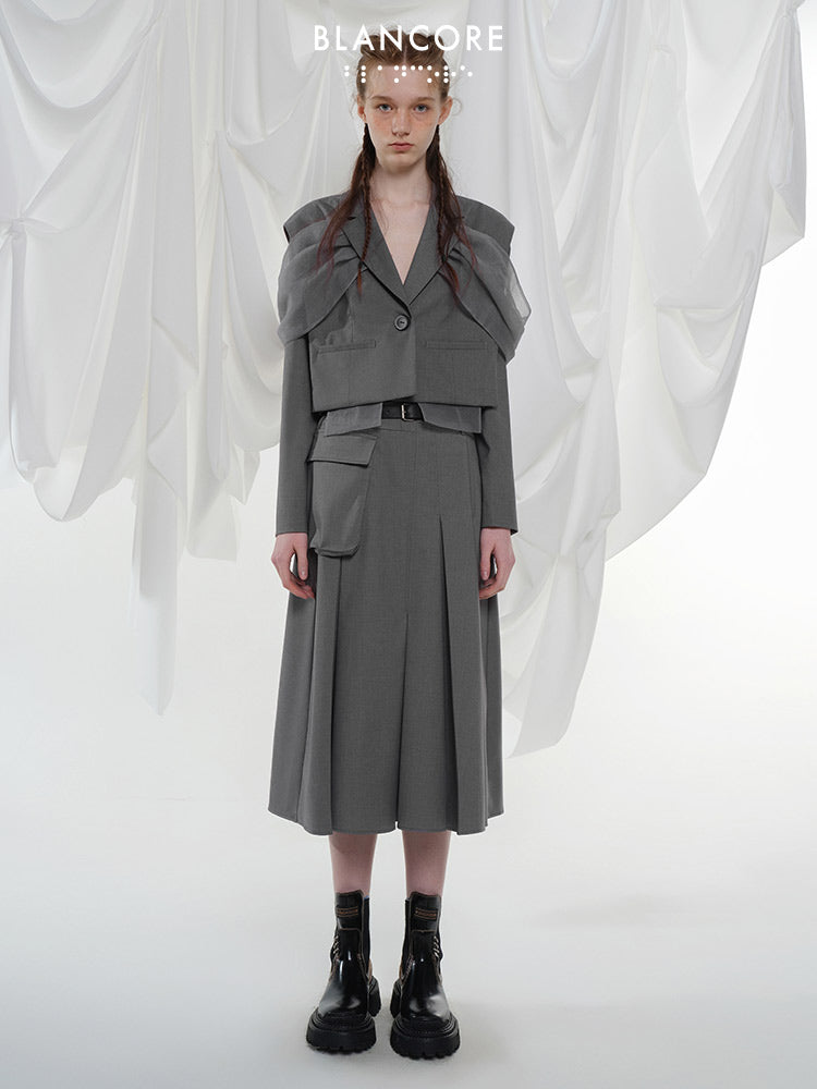 Low-waist Pleated Skirt