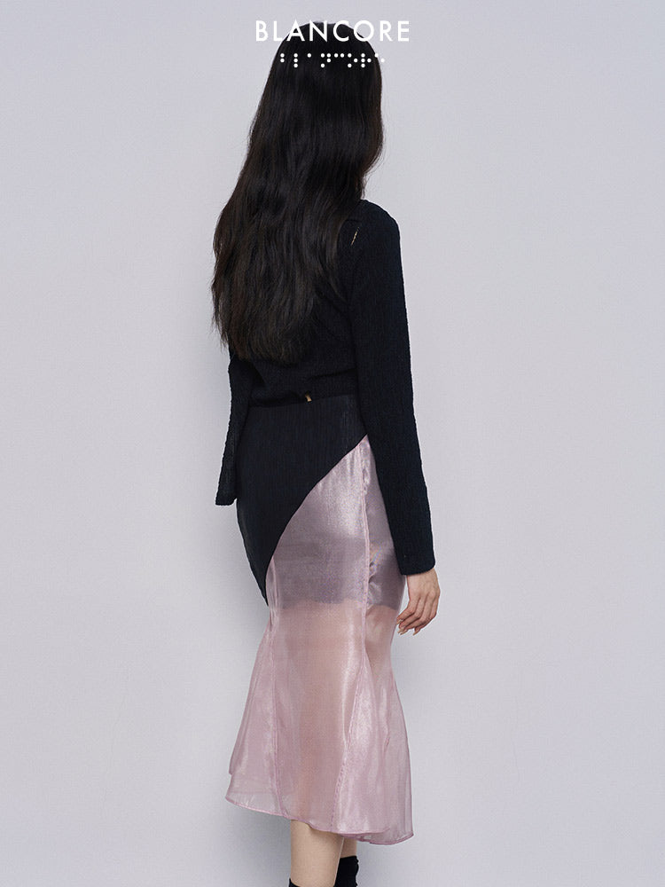 Mesh paneled mermaid tail skirt