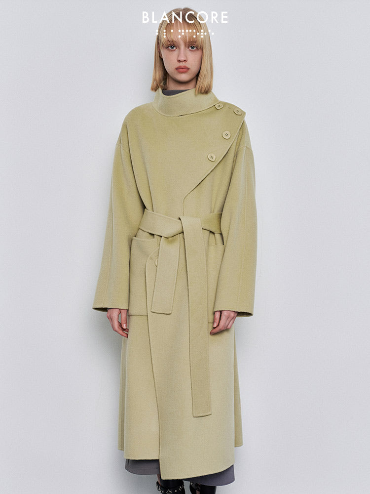 wrap placket coat