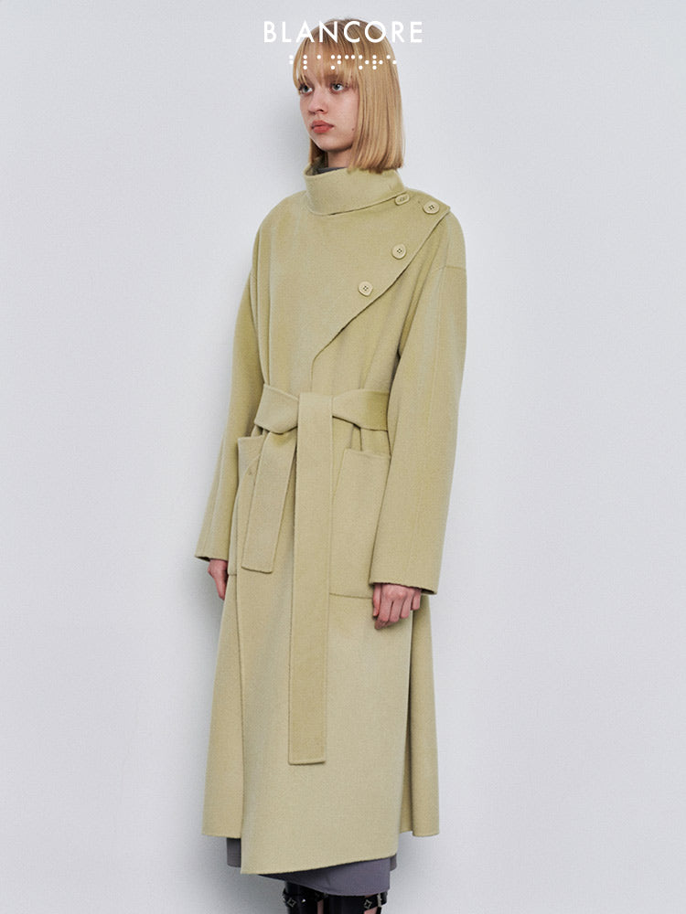 wrap placket coat