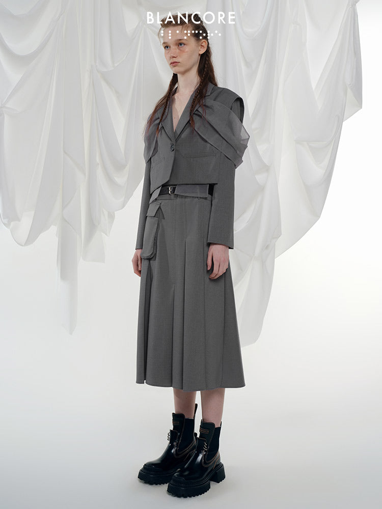 Low-waist Pleated Skirt
