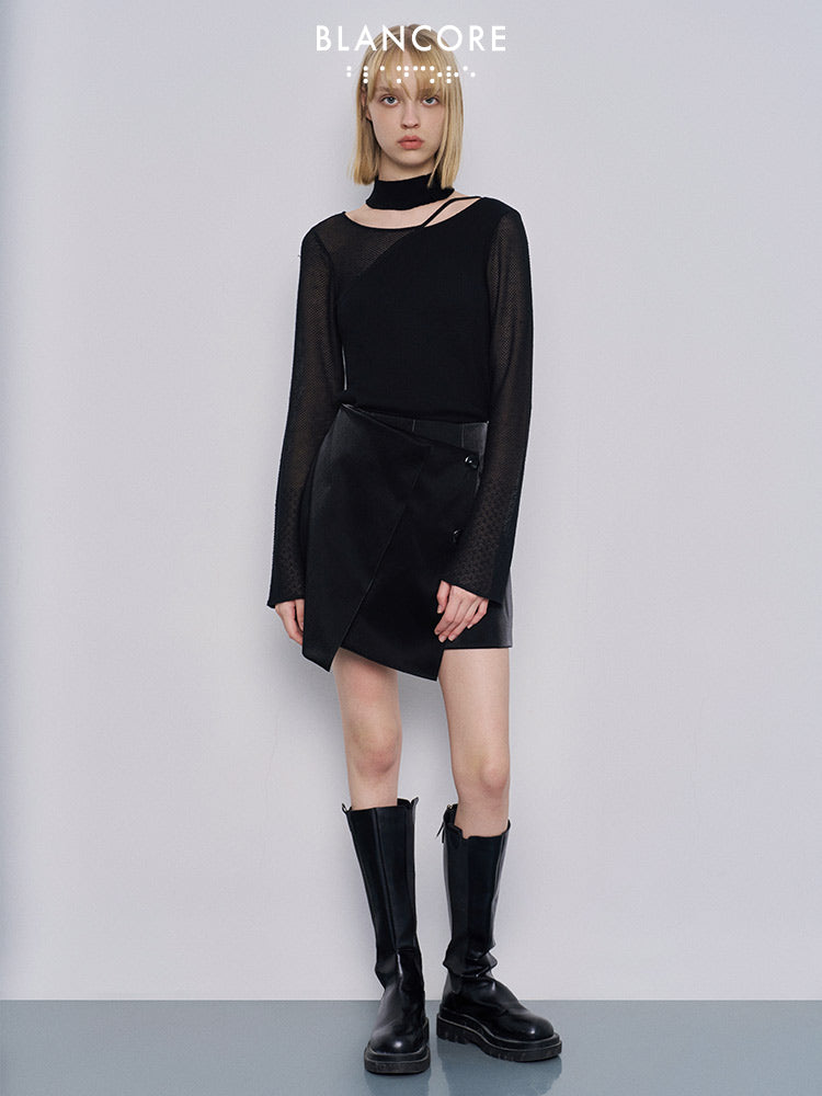 asymmetrical layered skorts